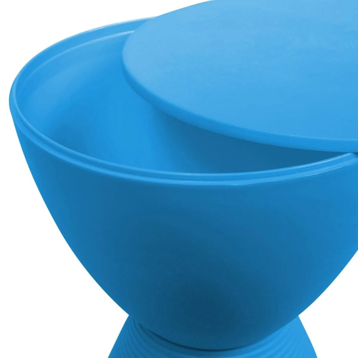 LeisureMod Boyd Storage Round Side End Table / Blue