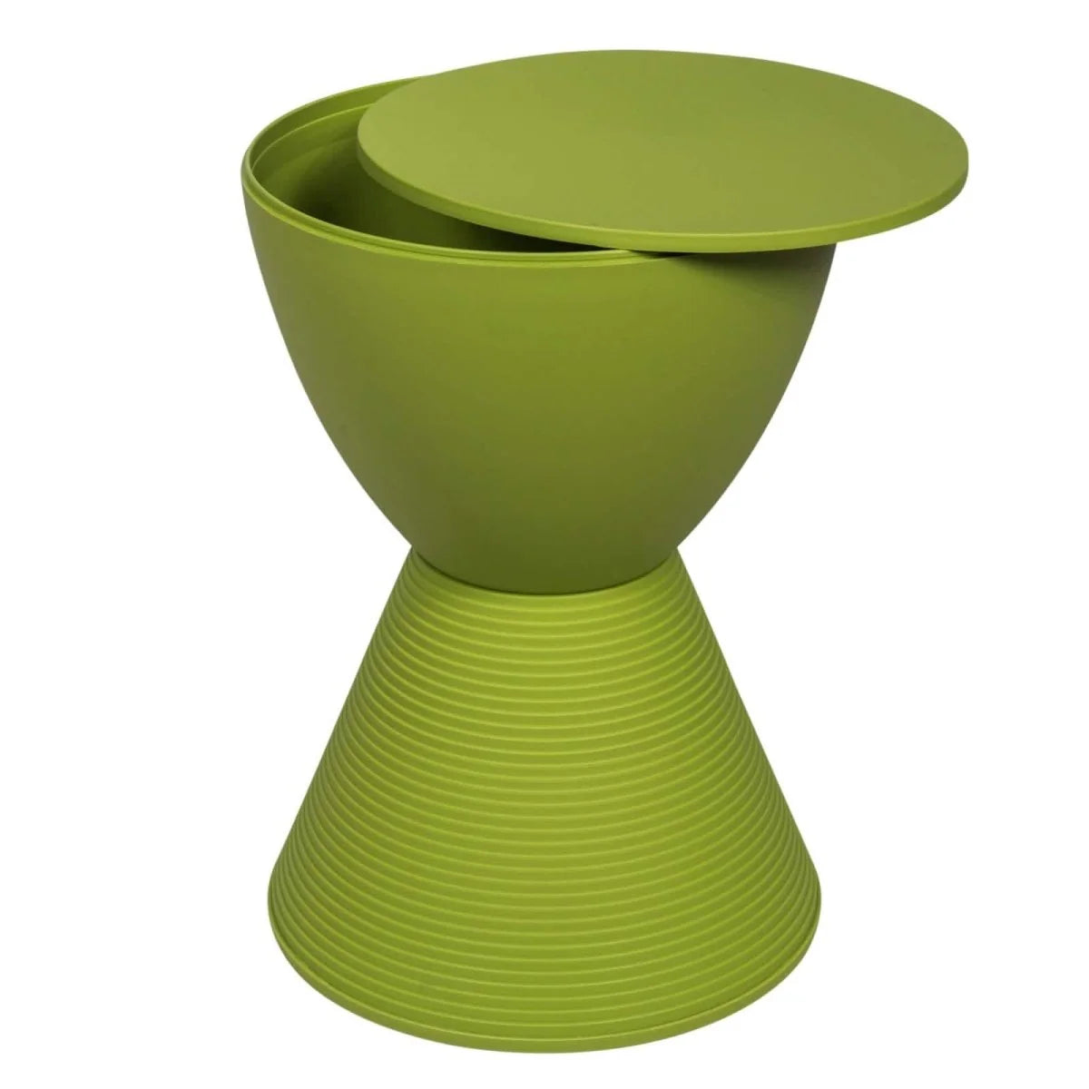 LeisureMod Boyd Storage Round Side End Table / Green