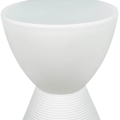 LeisureMod Boyd Storage Round Side End Table /White
