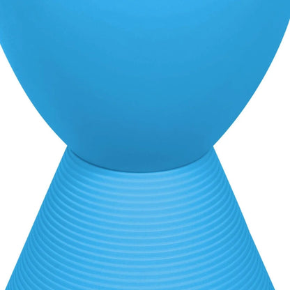 LeisureMod Boyd Storage Round Side End Table / Blue