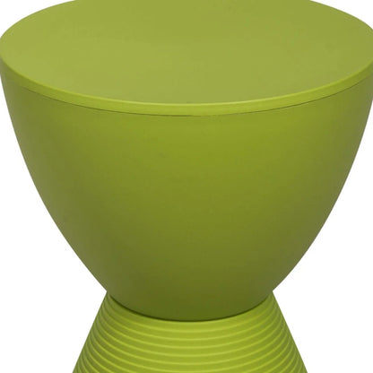 LeisureMod Boyd Storage Round Side End Table / Green