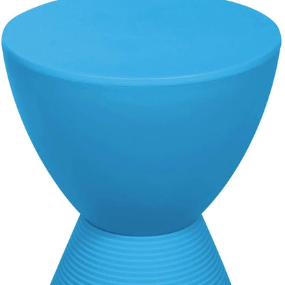 LeisureMod Boyd Storage Round Side End Table / Blue