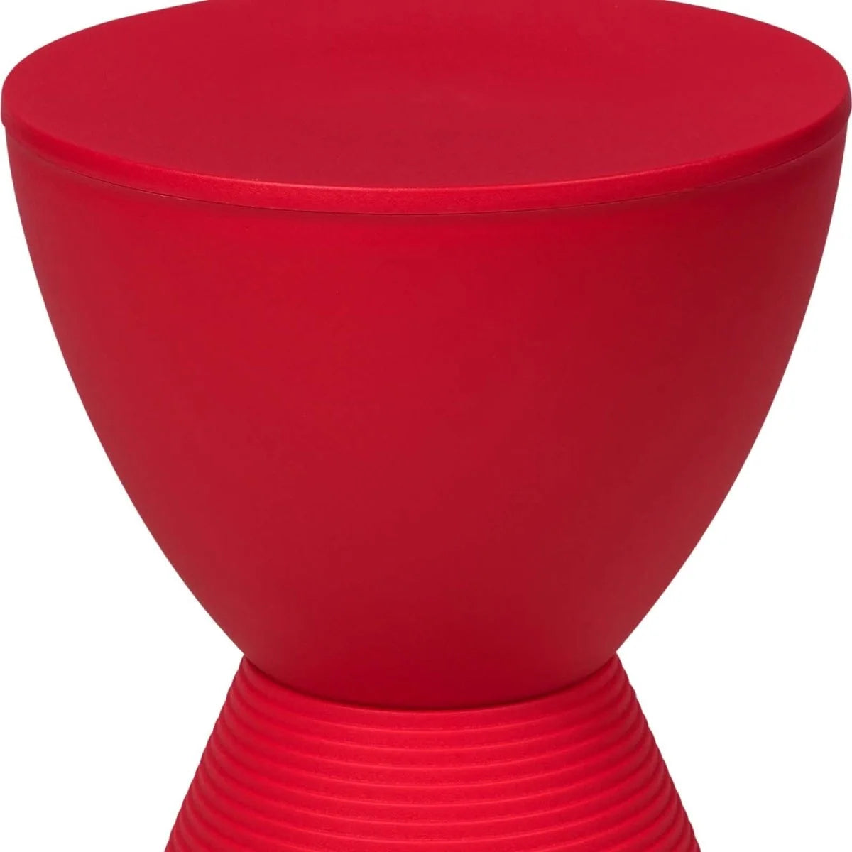 LeisureMod Boyd Storage Round Side End Table / Red
