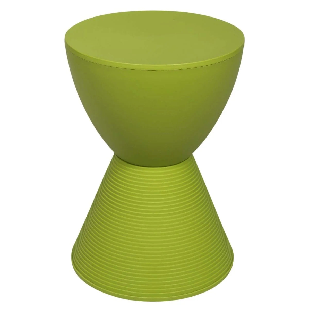 LeisureMod Boyd Storage Round Side End Table / Green