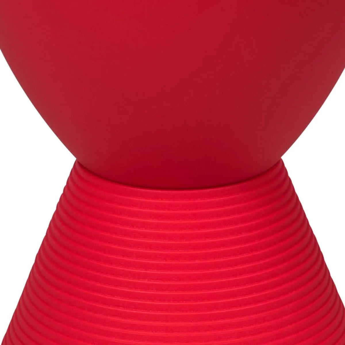 LeisureMod Boyd Storage Round Side End Table / Red