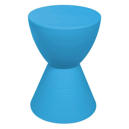LeisureMod Boyd Storage Round Side End Table / Blue