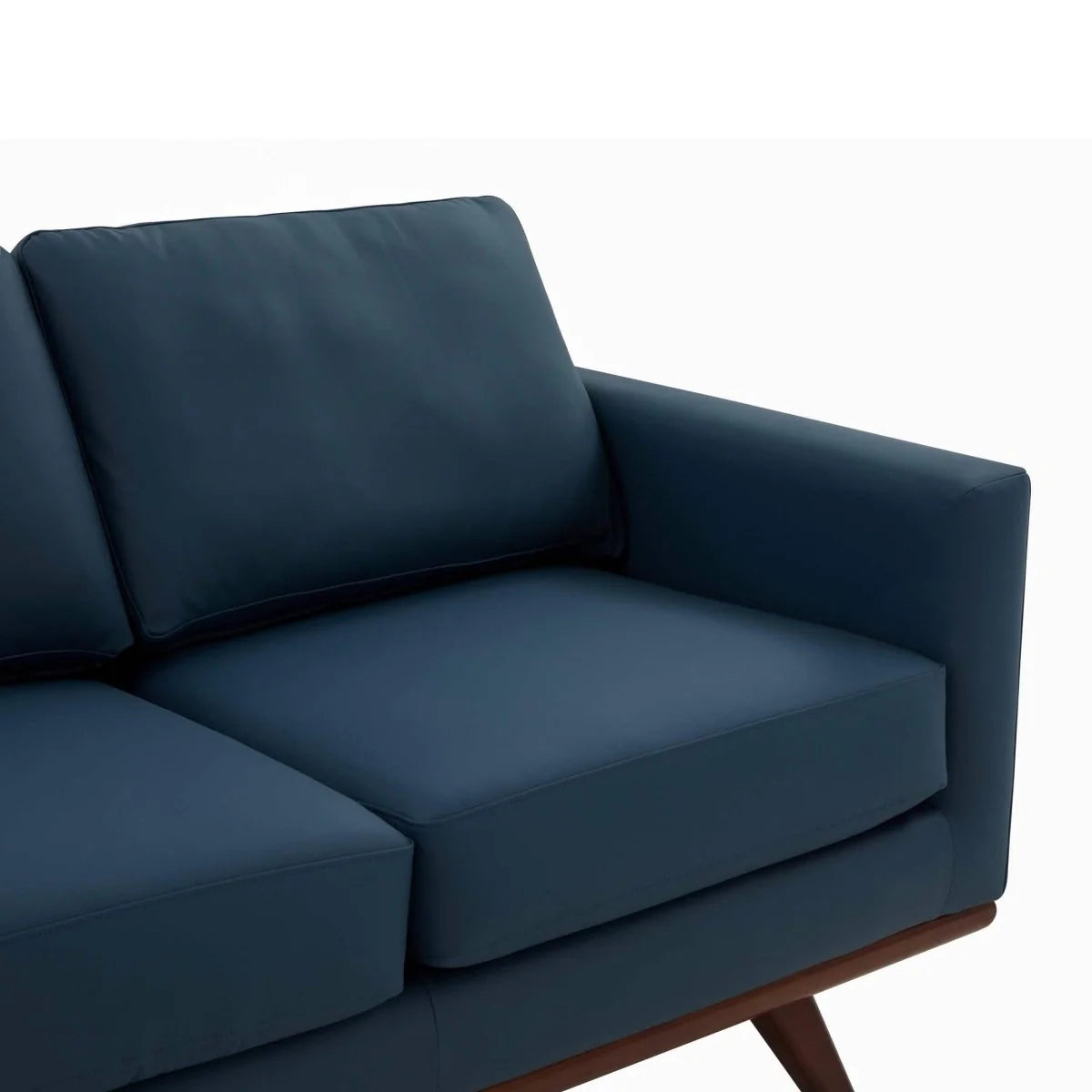Chester 3-Seater Leather/Mesh Full Size Sofa in Birch Wood Base