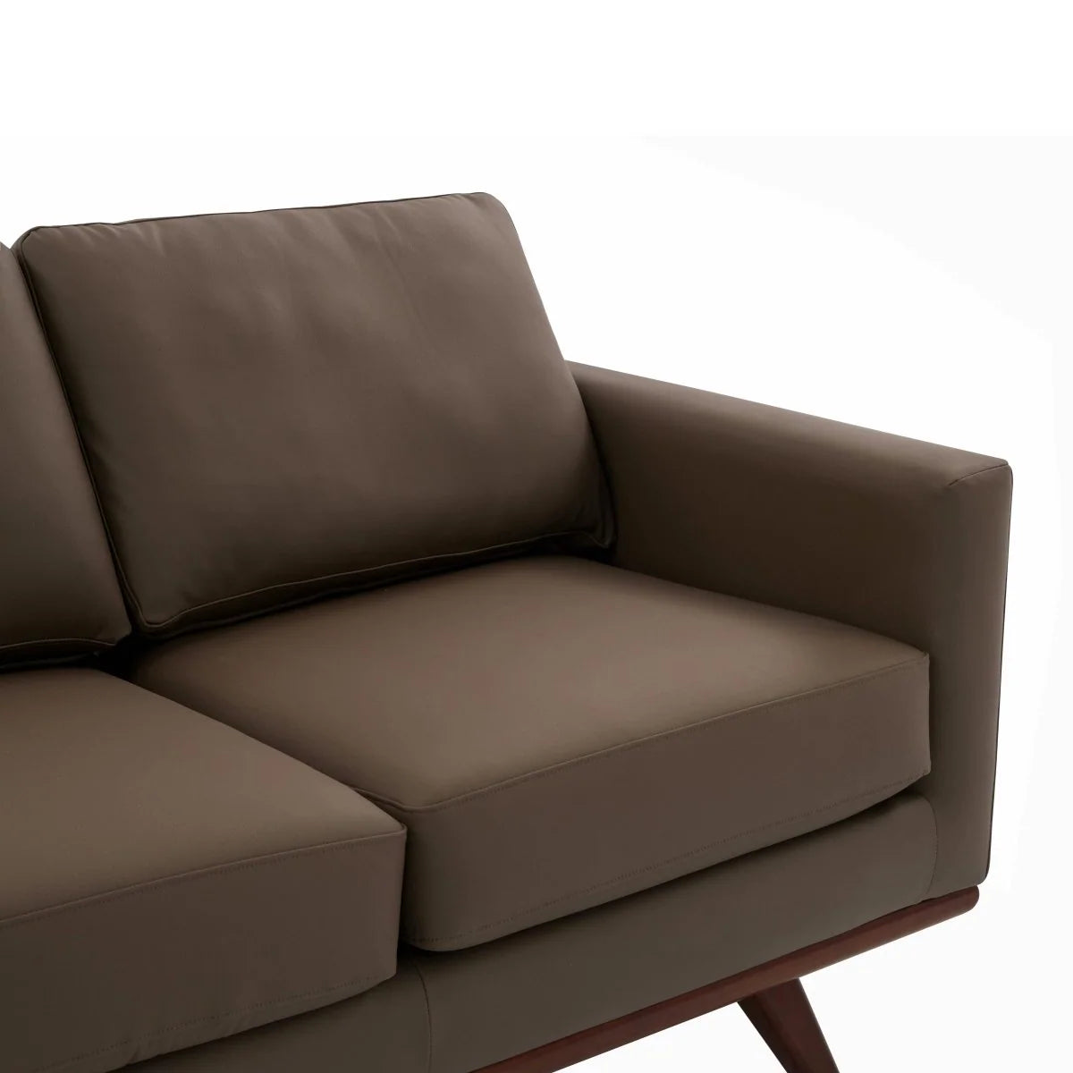 Chester 3-Seater Leather/Mesh Full Size Sofa in Birch Wood Base