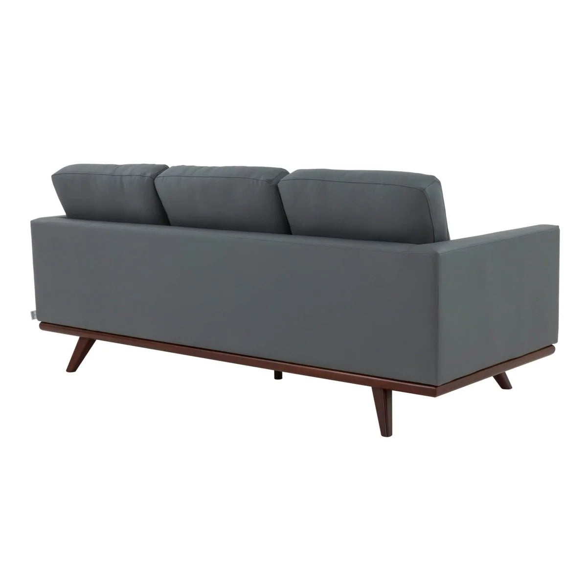 Chester 3-Seater Leather/Mesh Full Size Sofa in Birch Wood Base