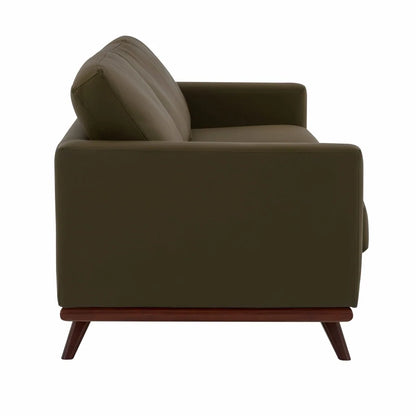 Chester 3-Seater Leather/Mesh Full Size Sofa in Birch Wood Base