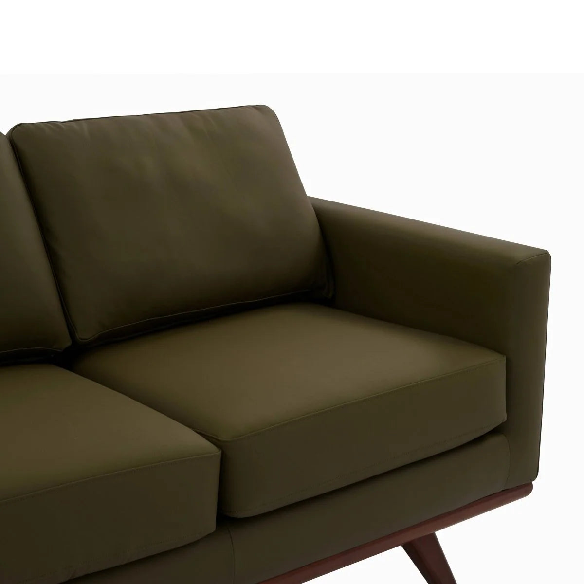 Chester 3-Seater Leather/Mesh Full Size Sofa in Birch Wood Base
