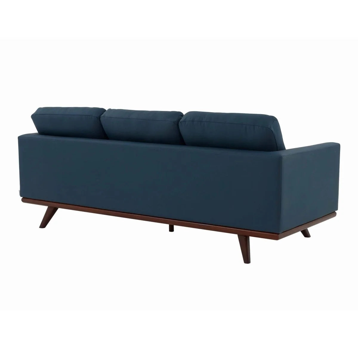 Chester 3-Seater Leather/Mesh Full Size Sofa in Birch Wood Base