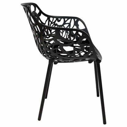 Devon Aluminum Outdoor Dining Armchairs with Flower Design Set of 2
