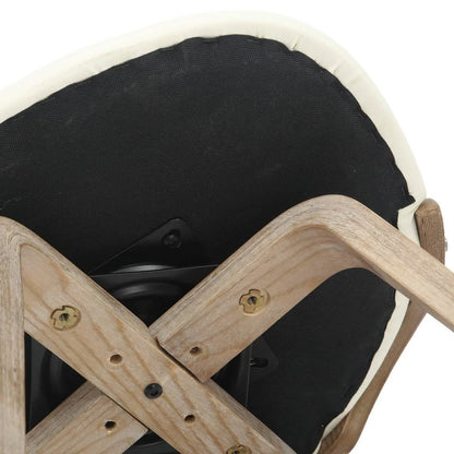 Klyne Modern Wooden Dining Chair Upholstered in Leather With Walnut Color Frame / White