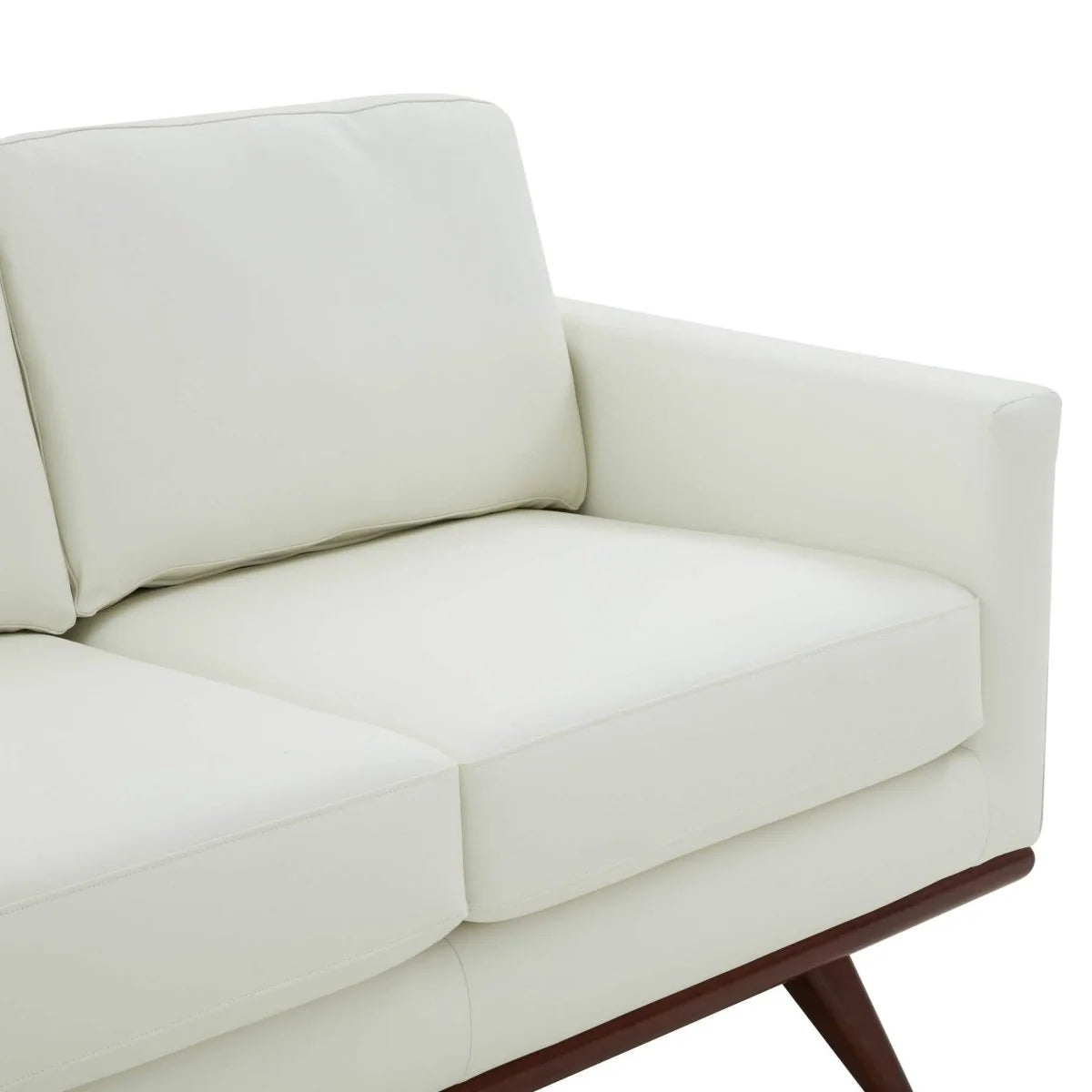 Chester 3-Seater Leather/Mesh Full Size Sofa in Birch Wood Base