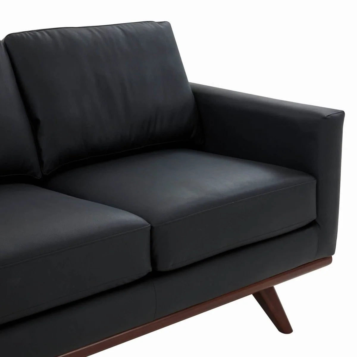 Chester 3-Seater Leather/Mesh Full Size Sofa in Birch Wood Base