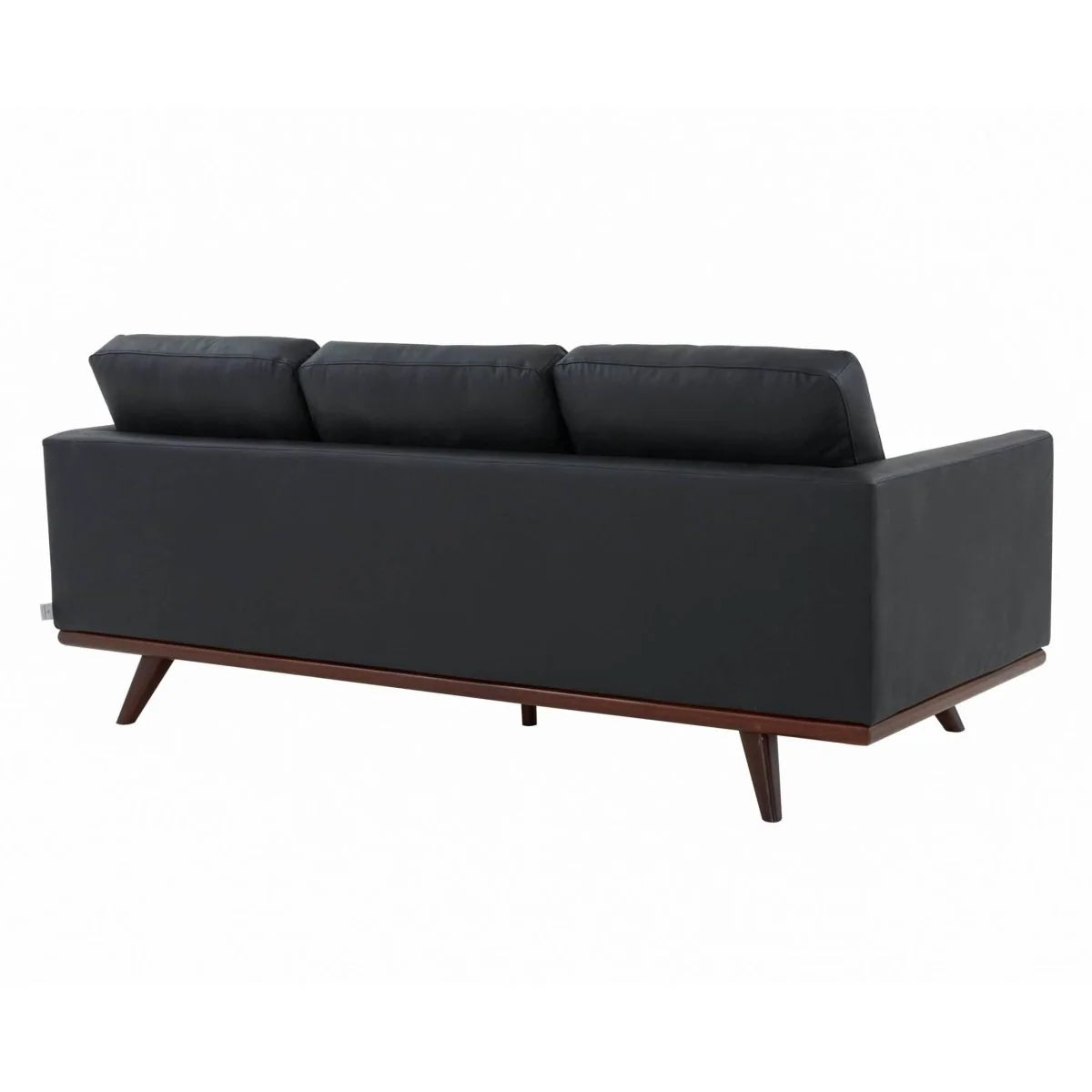 Chester 3-Seater Leather/Mesh Full Size Sofa in Birch Wood Base