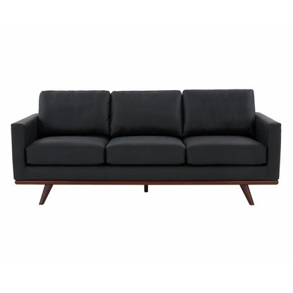 Chester 3-Seater Leather/Mesh Full Size Sofa in Birch Wood Base