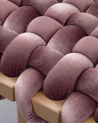 Mauve Velvet Woven Stool