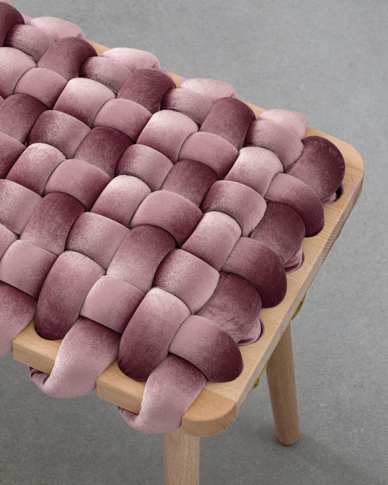 Mauve Velvet Woven Stool