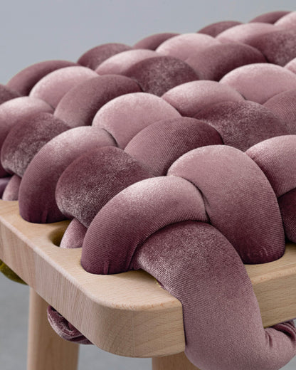 Mauve Velvet Woven Stool