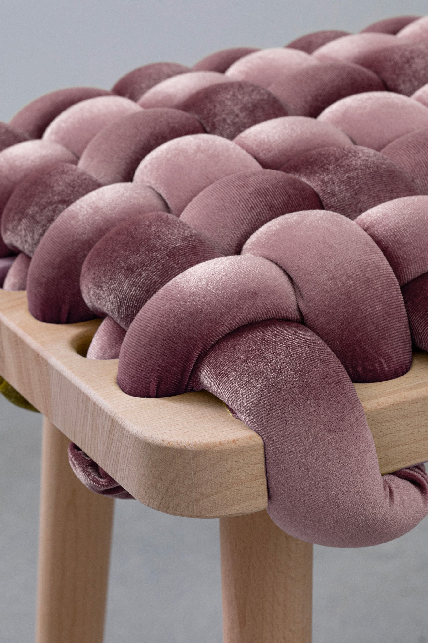 Mauve Velvet Woven Bench