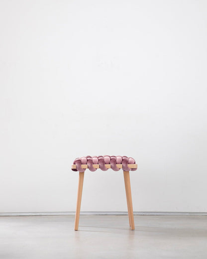 Mauve Velvet Woven Stool