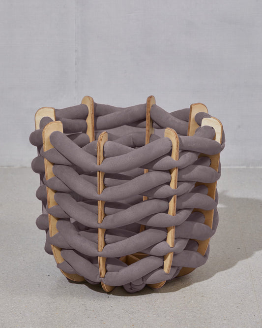 (L) Hull Basket in Graphite Ultra suede