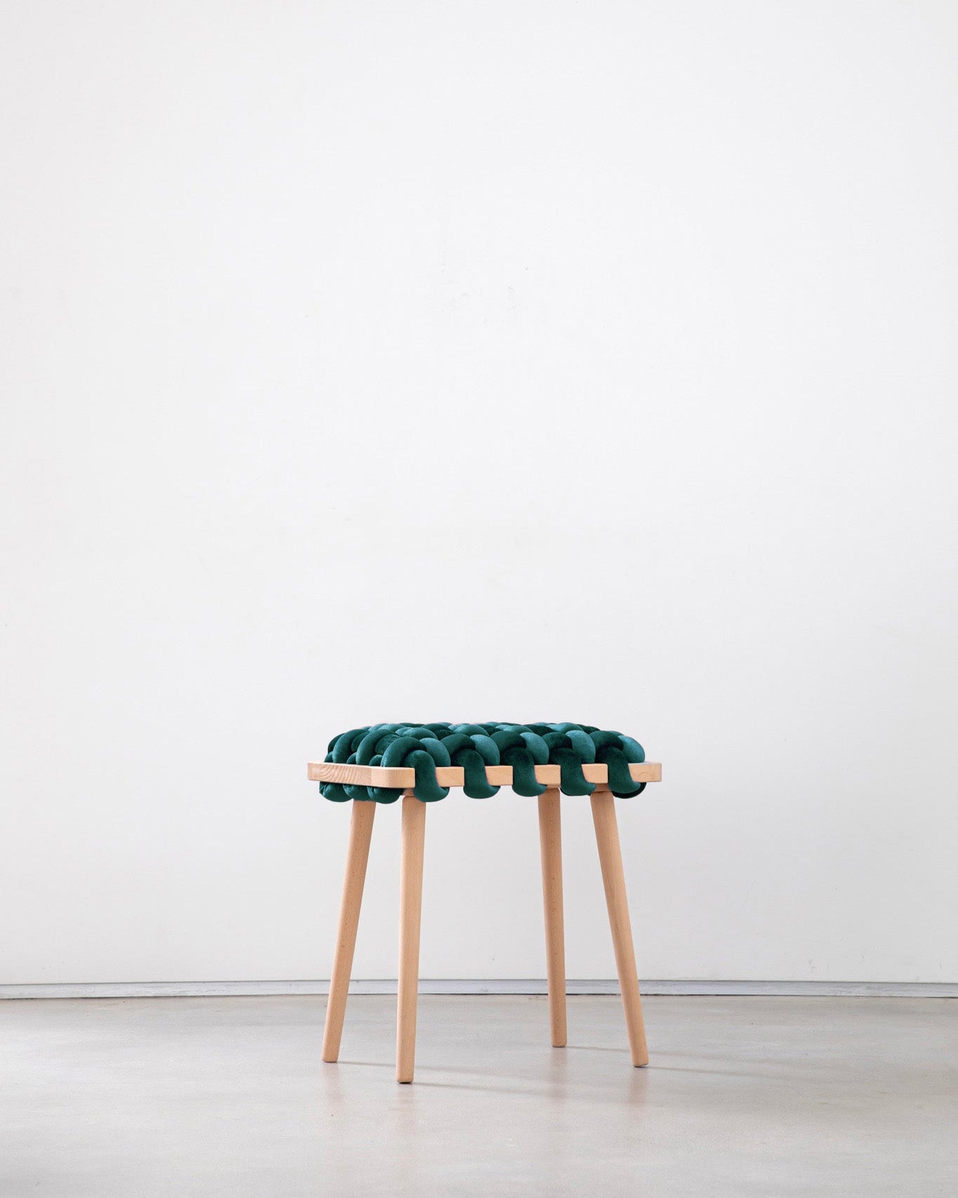 Petrol Velvet Woven Stool