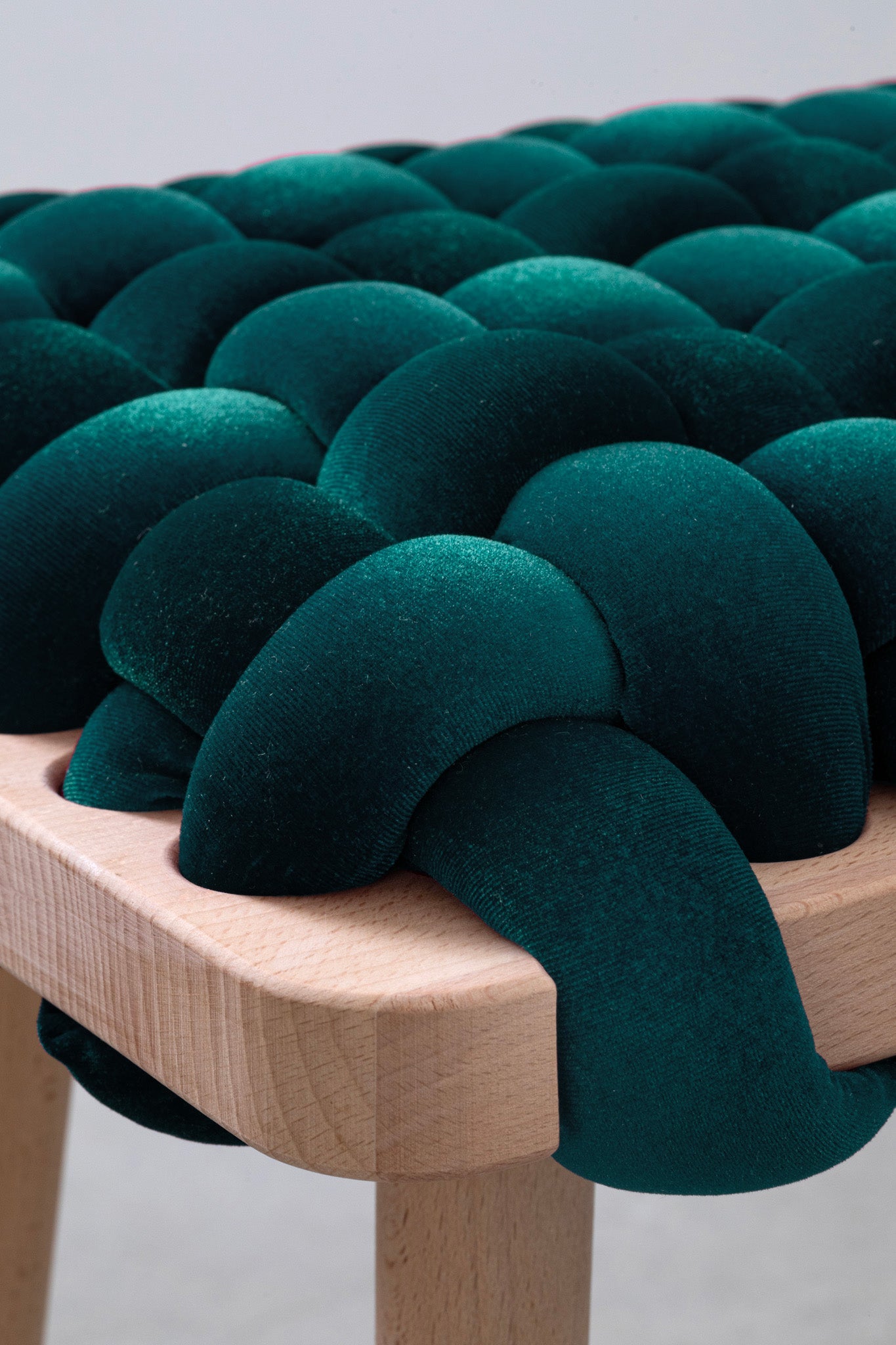 Petrol Velvet Woven Bench