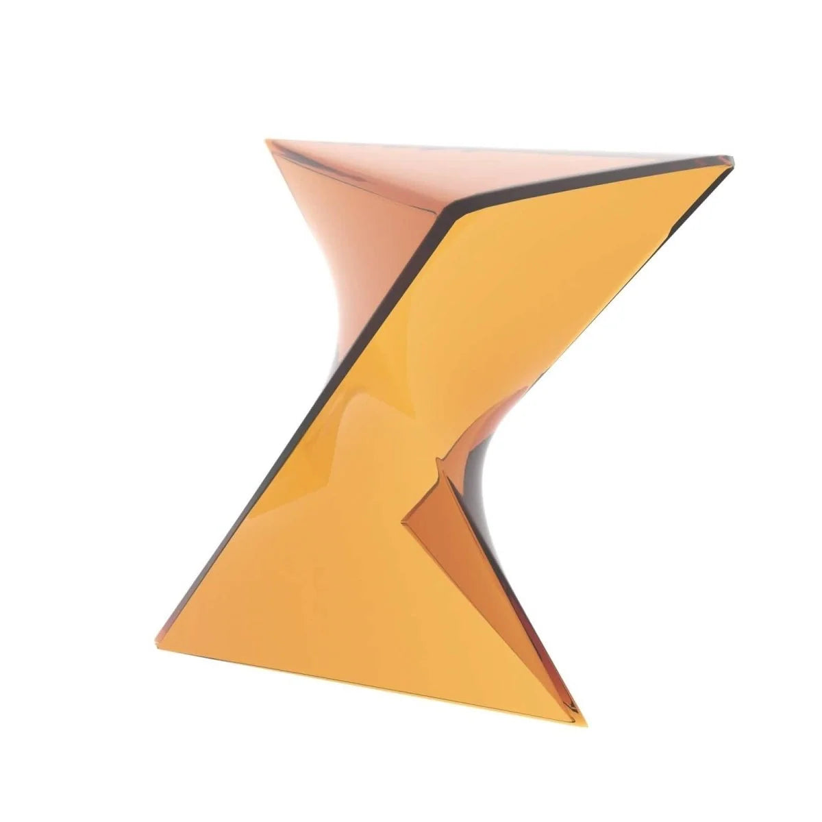 LeisureMod Randolph Triangular Modern Side Table Set of 2 / Transparent Tea