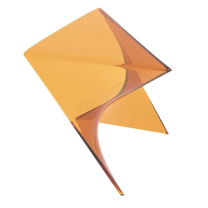 LeisureMod Randolph Triangular Modern Side Table Set of 2 / Transparent Tea