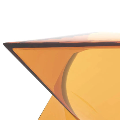 LeisureMod Randolph Triangular Modern Side Table Set of 2 / Transparent Tea