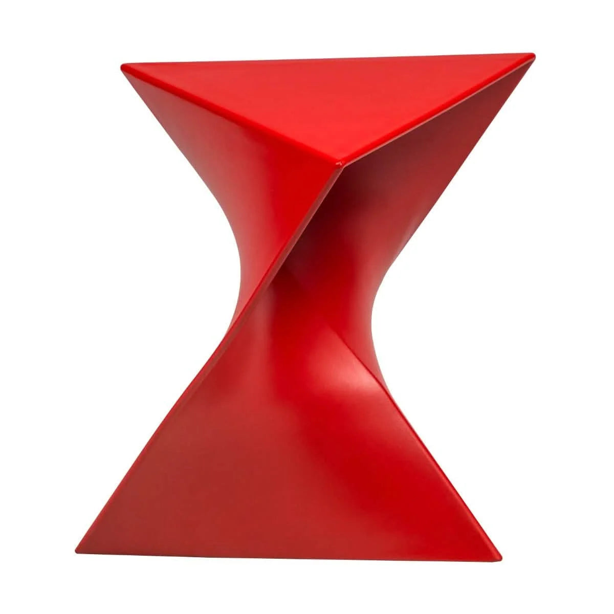 LeisureMod Randolph Triangular Side Table Set of 2 /Red