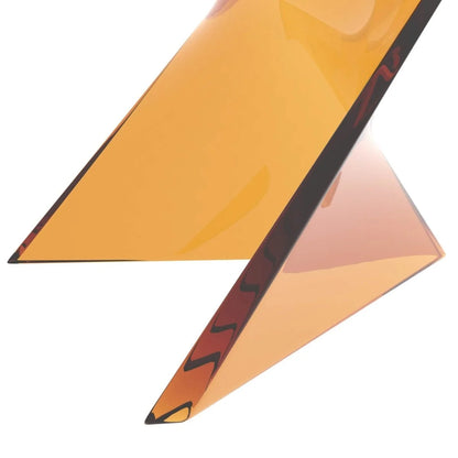 LeisureMod Randolph Triangular Modern Side Table Set of 2 / Transparent Tea