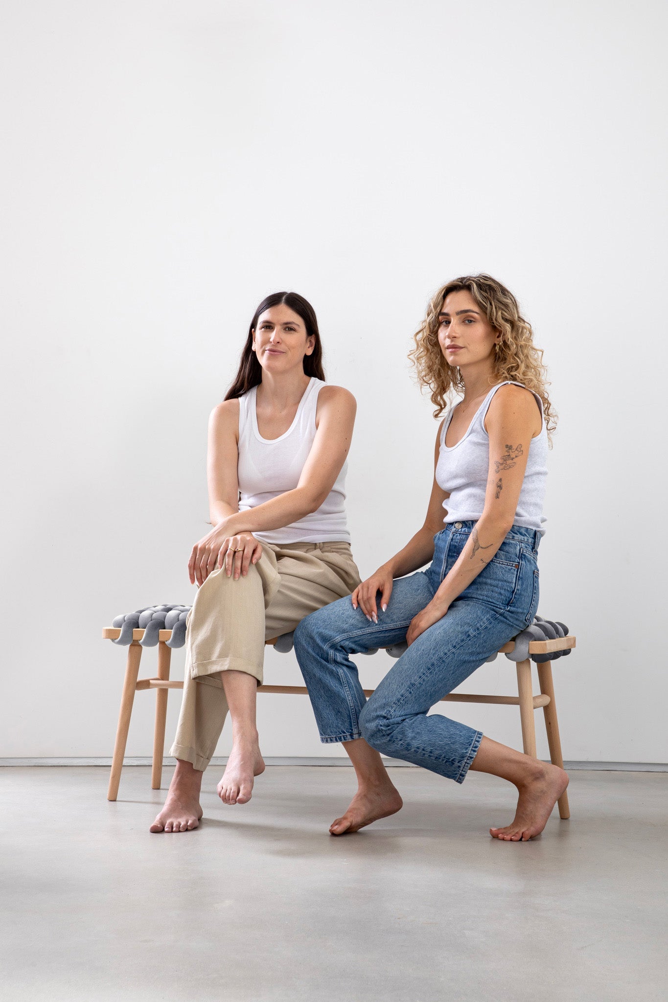 Sterling Grey Velvet Woven Bench