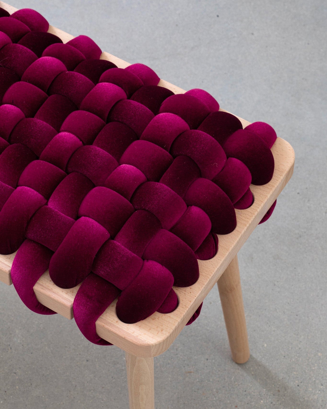 Burgundy Woven Stool