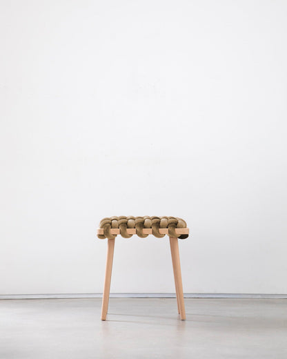 Truffle Velvet Woven Stool