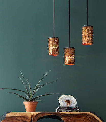 Armor Pendant Lamp, Brass