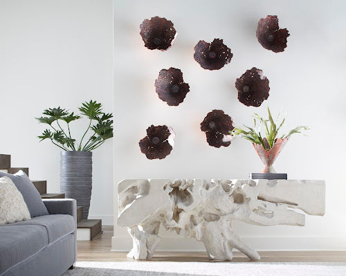 Jagged Splash Bowl Wall Art, Silver Leaf