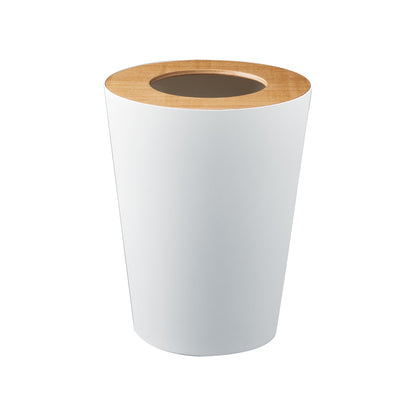 Trash Can - Round - Steel + Wood